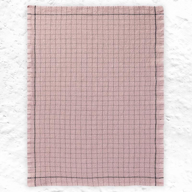Recycle 50% Linen / 50% Cotton Tea Towel - Rose - by Charvet Editions