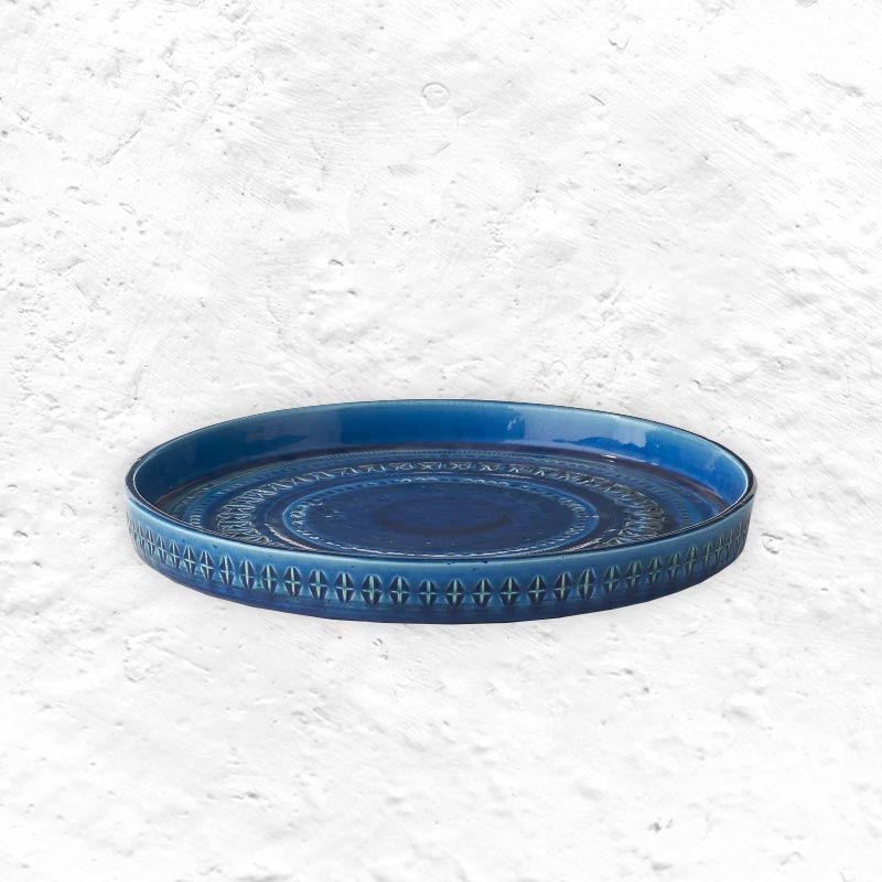 Rimini Blu Platter Number 180, des. Aldo Londi for Bitossi
