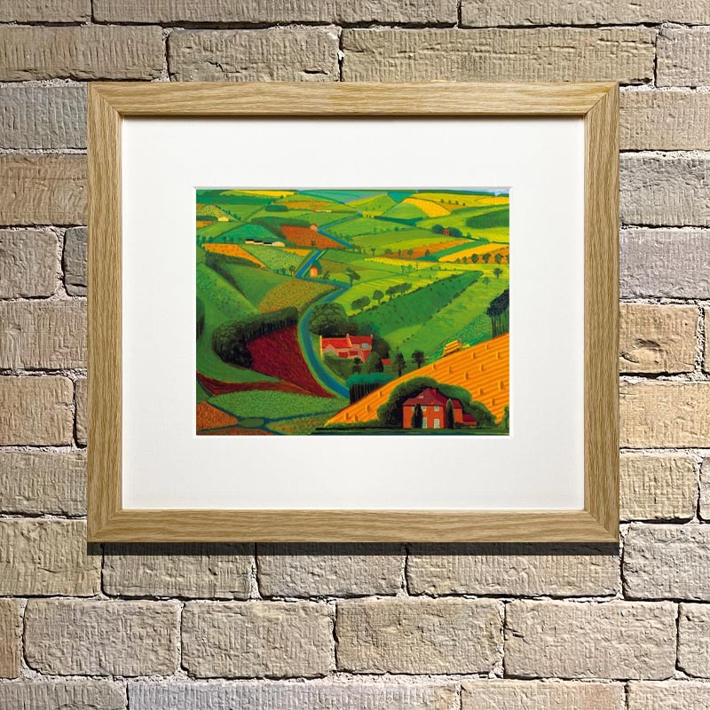 The Road Across The Wolds (Mini Framed) by David Hockney
