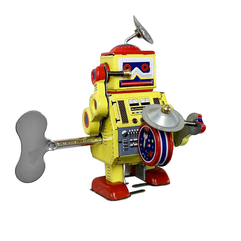 Robot mini with drum 10cm - Gold
