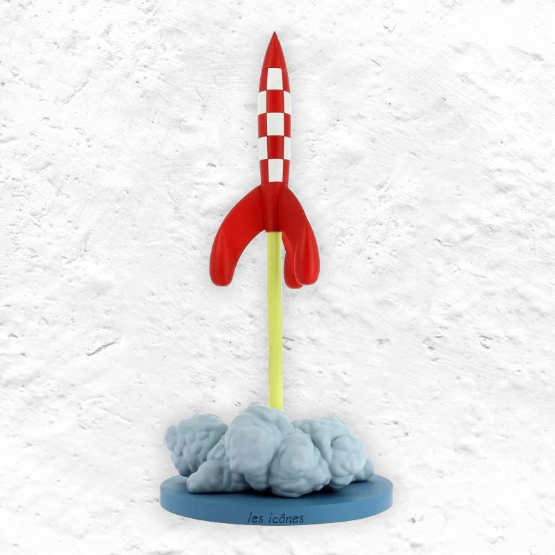 Tintin Les Icônes Rocket Taking Off - Hand Painted Resin Model, Numbered Edition