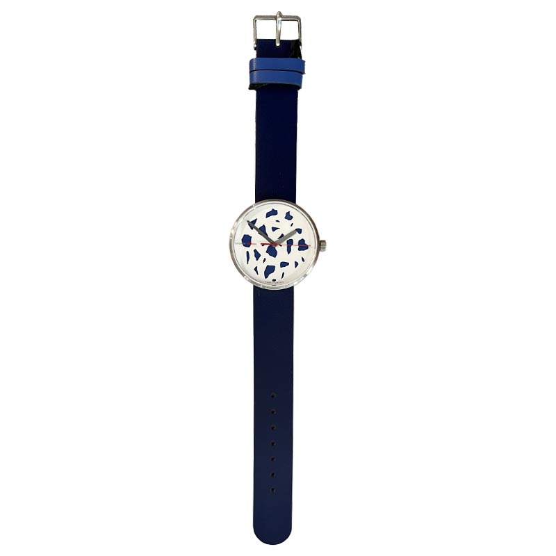 Rohe Materialien Watch - White/Blue face - Blue Strap - by Walter Gropius