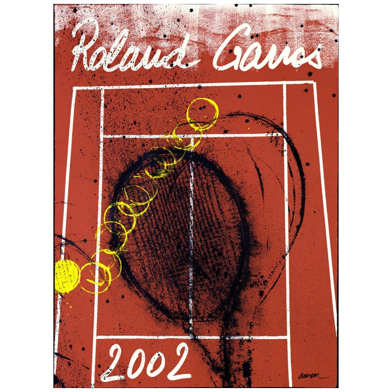 Official 2002 Roland-Garros poster by Pierre Fernandez Arman