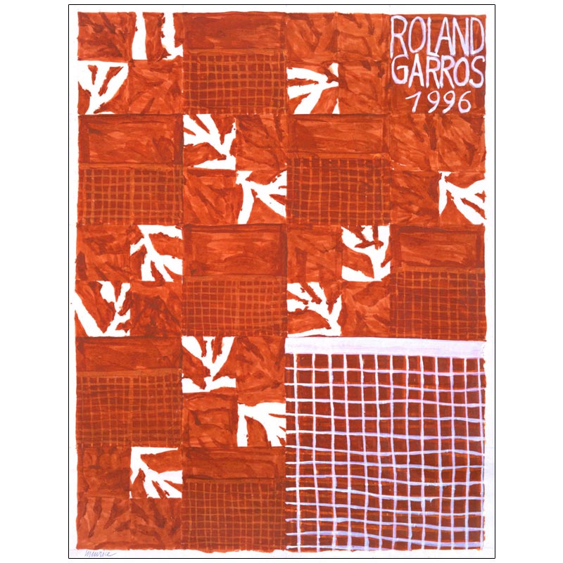 Official Roland-Garros 1996 poster by Jean-Michel Meurice