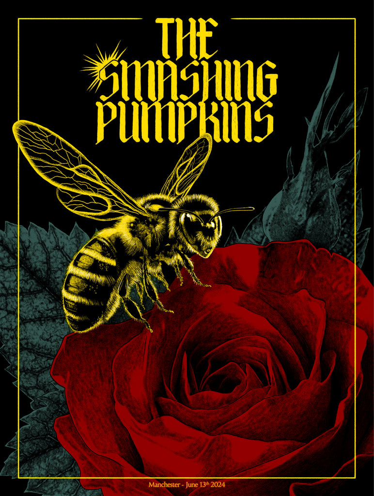 Smashing Pumpkins poster by Tommy Davidson-Hawley - 5 colour screen print, signed by the artist