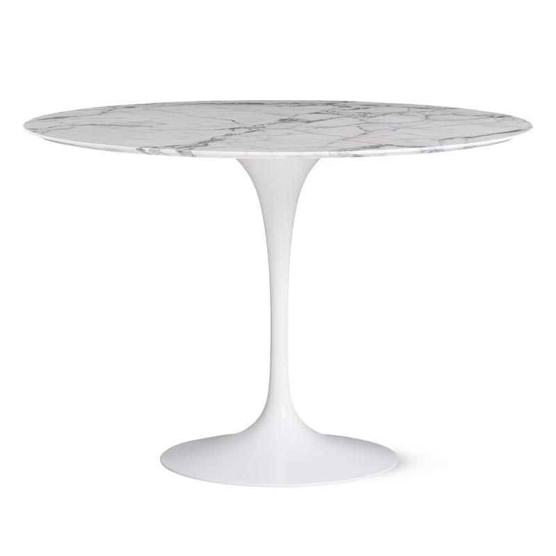 Saarinen Tulip Round Dining Table, Arabescato Marble - des. Eero Saarinen, 1957, made by Knoll Studio