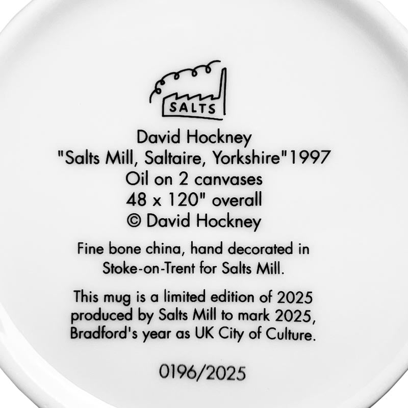 David Hockney Salts Mill, Saltaire Limited Edition Fine Bone China Mug - especially for 2025