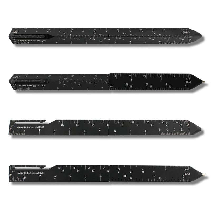 SCALE - Black Retractable Ball Point Pen, des. Shigeru Ban for ACME