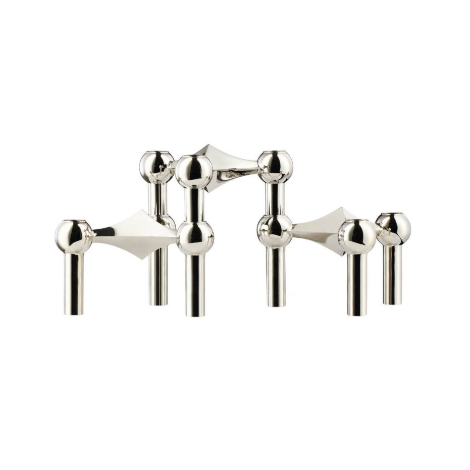 Set of 3 Stacking Candleholders des. Hans Nagel & Werner Stoff, 1960s - chrome