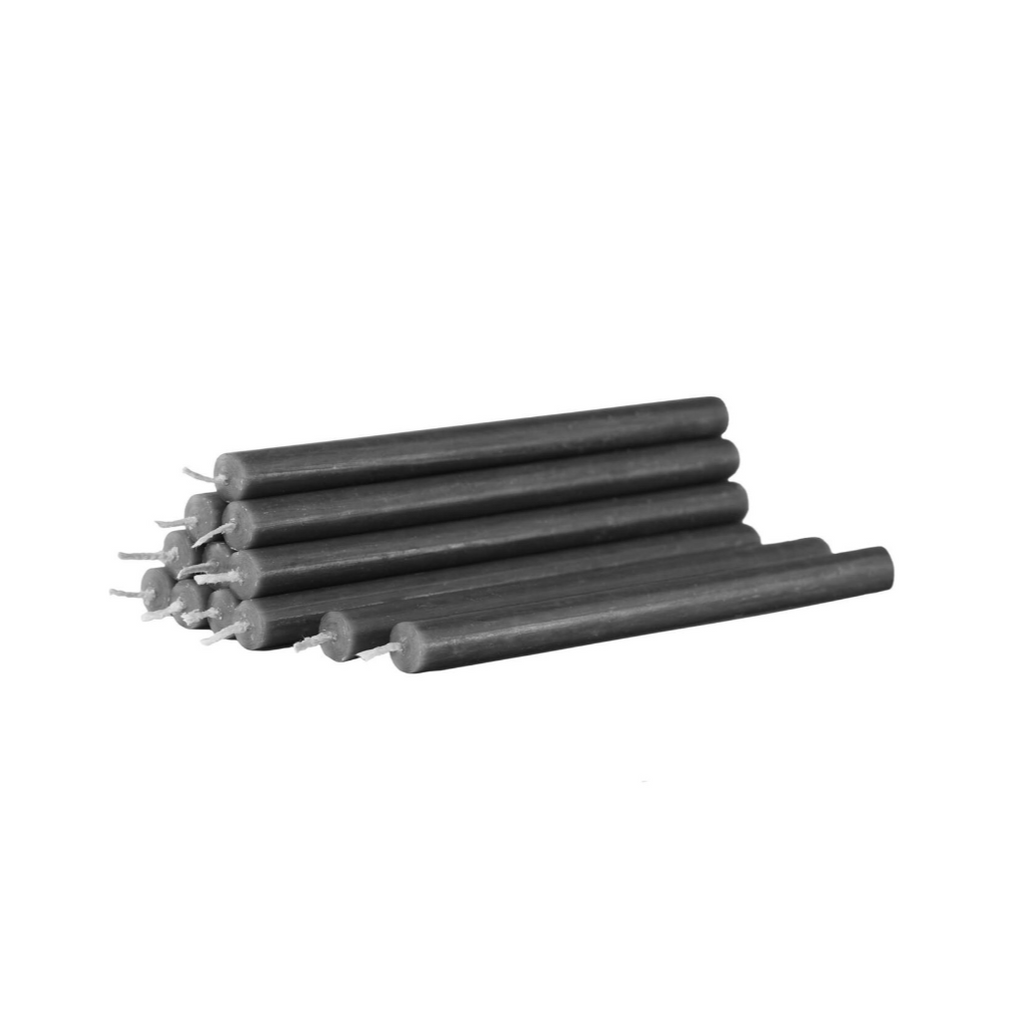 Stoff Candles - set of 12, anthracite