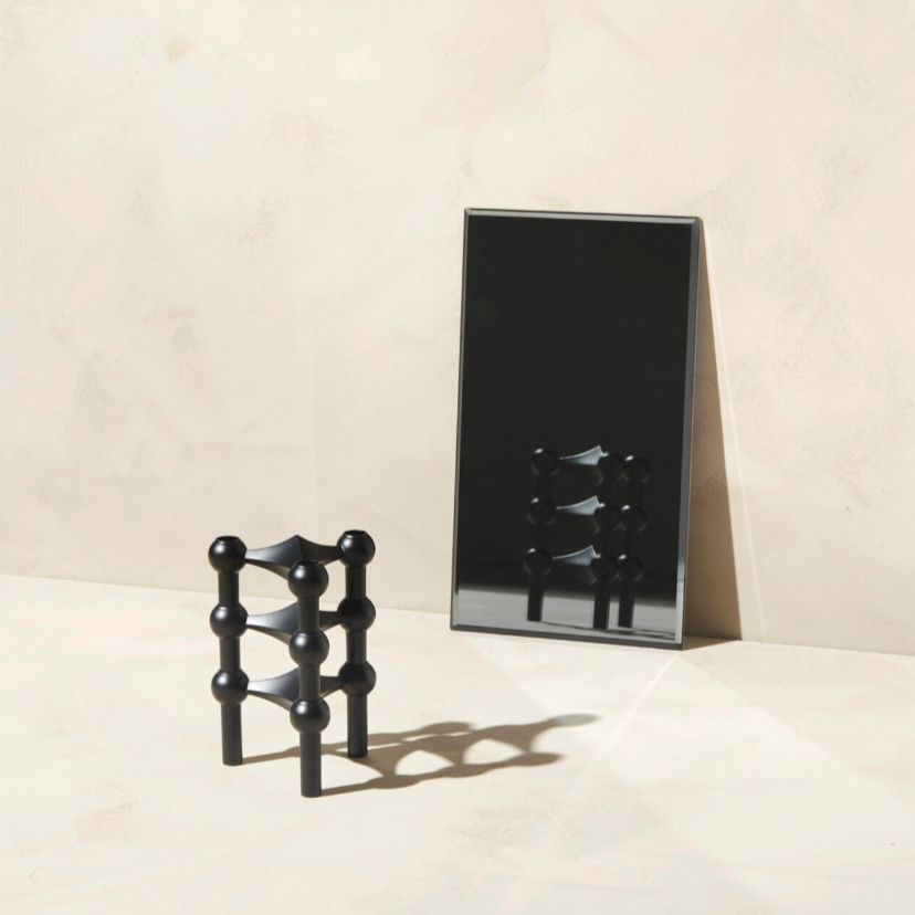 Set of 3 Stacking Candleholders des. Hans Nagel & Werner Stoff, 1960s - matte black