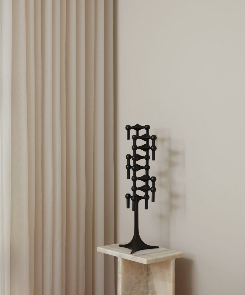 Set of 3 Stacking Candleholders des. Hans Nagel & Werner Stoff, 1960s - matte black