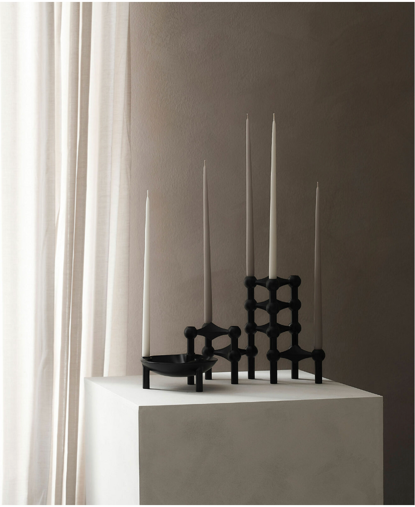 Set of 3 Stacking Candleholders des. Hans Nagel & Werner Stoff, 1960s - matte black