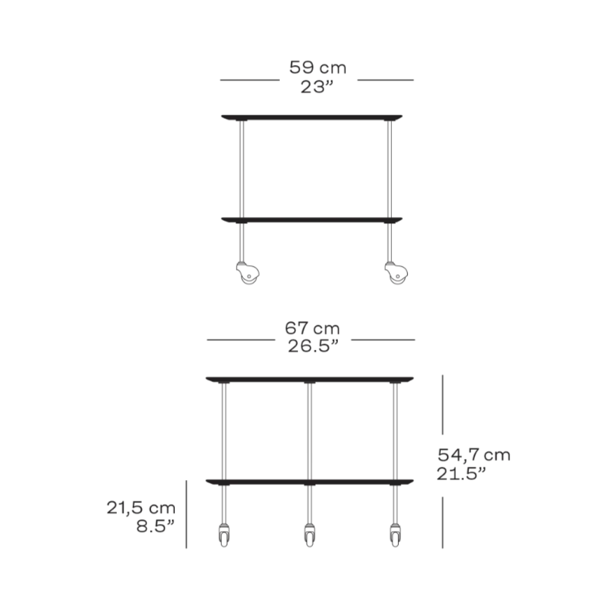 AJ trolley side table des. Arne Jacobsen, 1955 (made by Fritz Hansen)