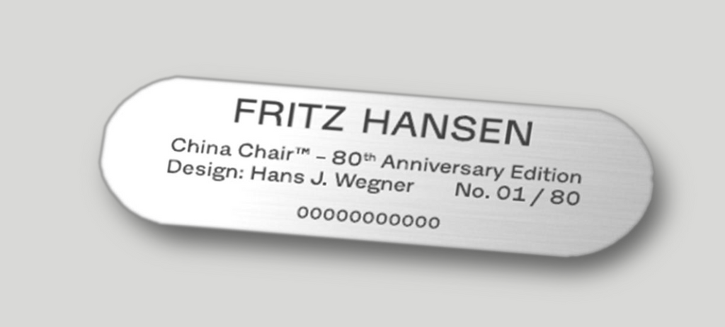 China Chair - 80th anniversary numbered edition of 80 chairs - des. Hans J. Wegner, 1944, made by Fritz Hansen