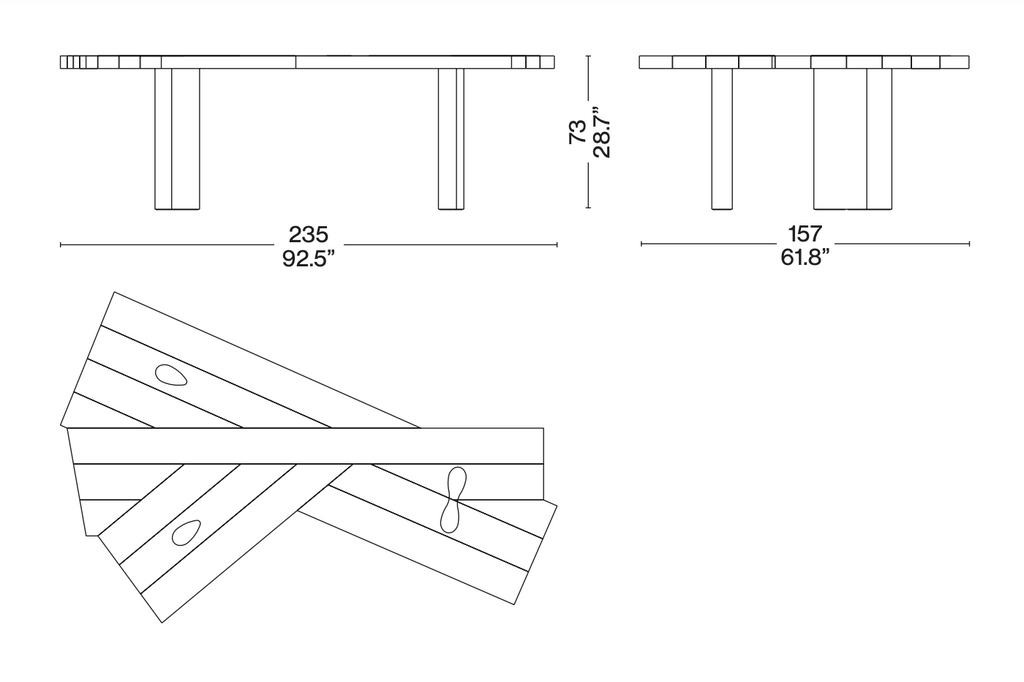 Ventaglio Dining Table des. Charlotte Perriand, 1972 (made by Cassina)