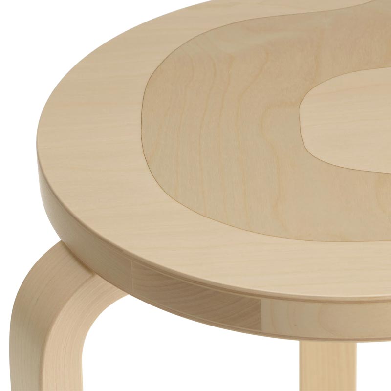 Stool 60 - Seireeni - des. Alvar Aalto 1933, Pattern des. Maija Isola 1964, made by Artek + Marimekko