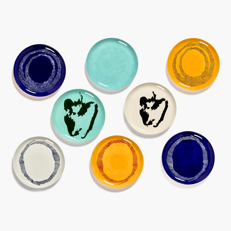 Feast plate - dark blue white stripes, 26.5cm - des. Ottolenghi