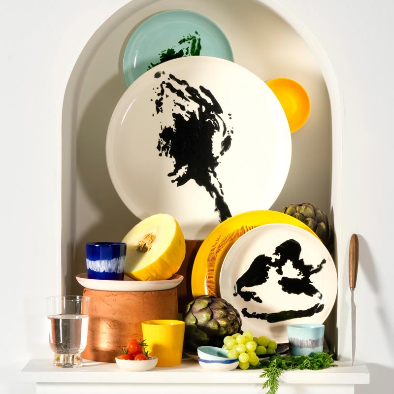 Feast espresso cup - dark blue white stripes - des. Ottolenghi for Serax