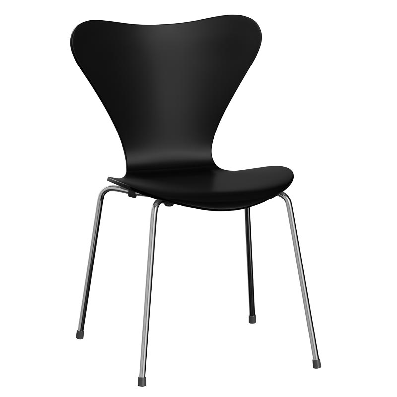 3107 Series 7 dining chair lacquered black - des. Arne Jacobsen made by Fritz Hansen