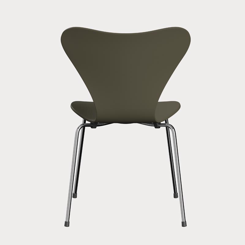 3107 Series 7 dining chair lacquered olive grey - des. Arne Jacobsen made by Fritz Hansen