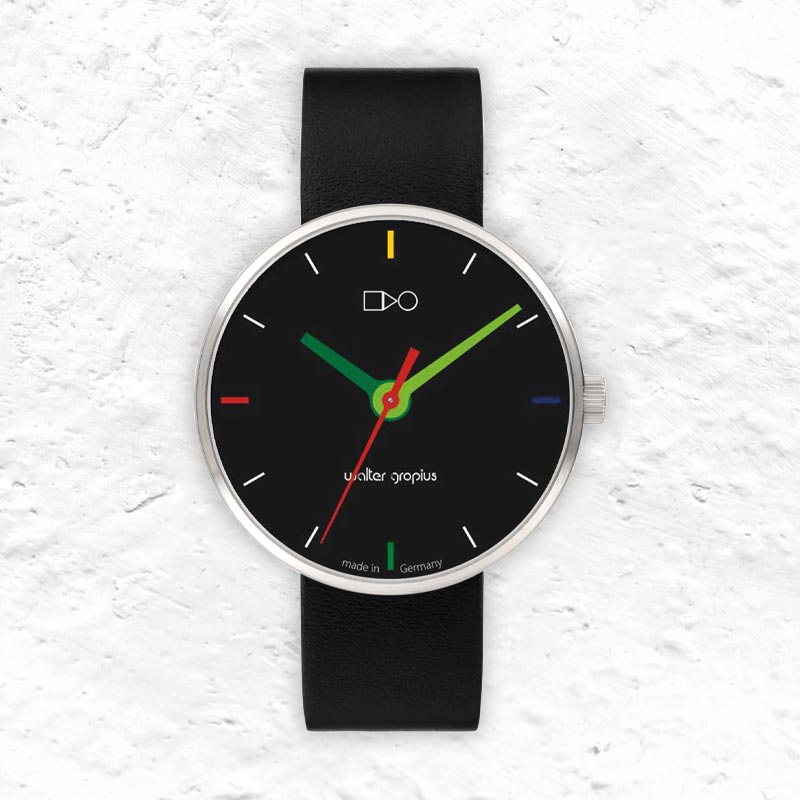 Simplex Watch, Leather Strap, Green Hands, WG017-02 by Walter Gropius