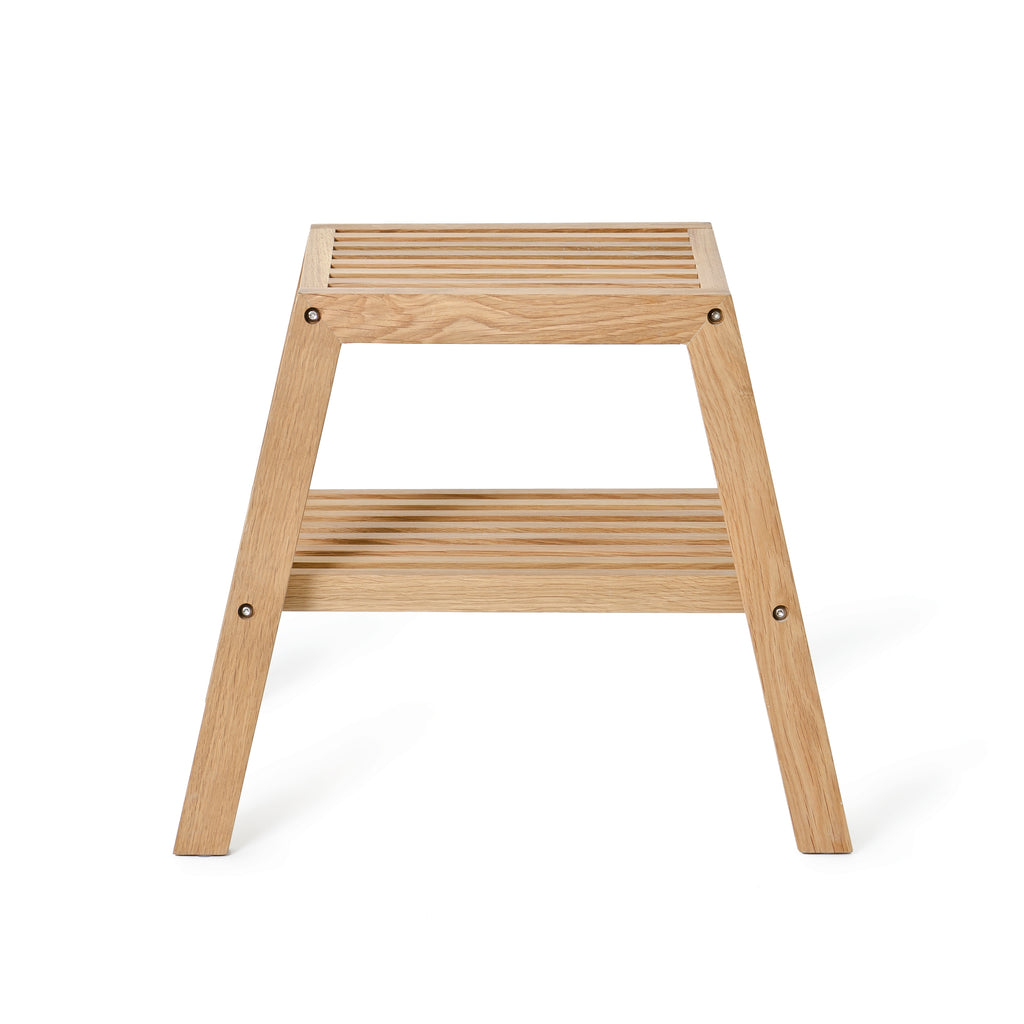 Slatted Step Oak Stool by Wireworks