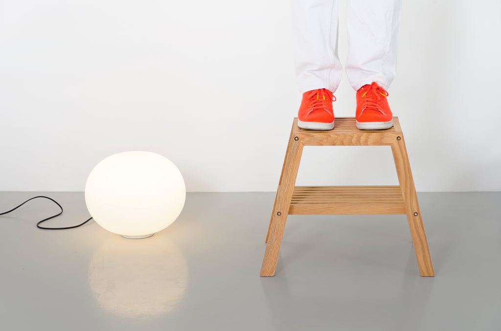 Slatted Step Oak Stool by Wireworks