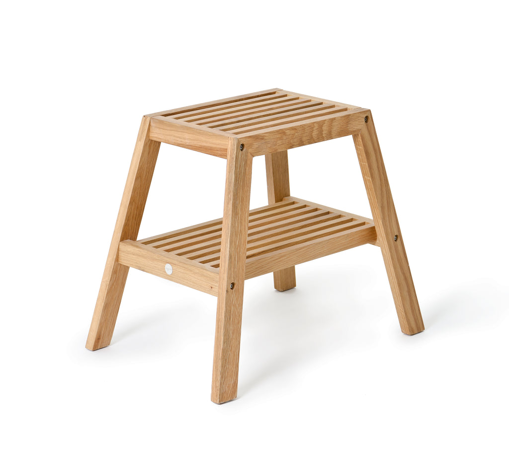Slatted Step Oak Stool by Wireworks