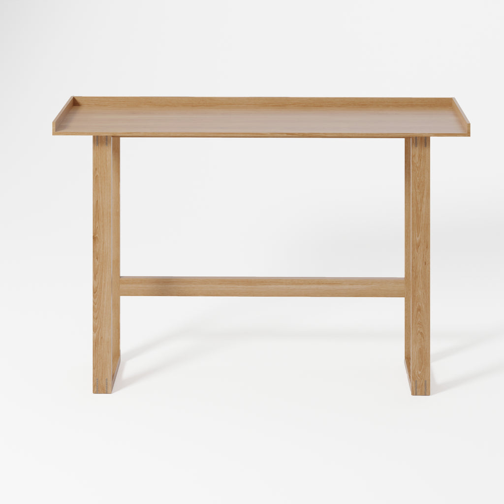 Slim laptop desk / dressing table - oak - design Lincoln Rivers for Wireworks