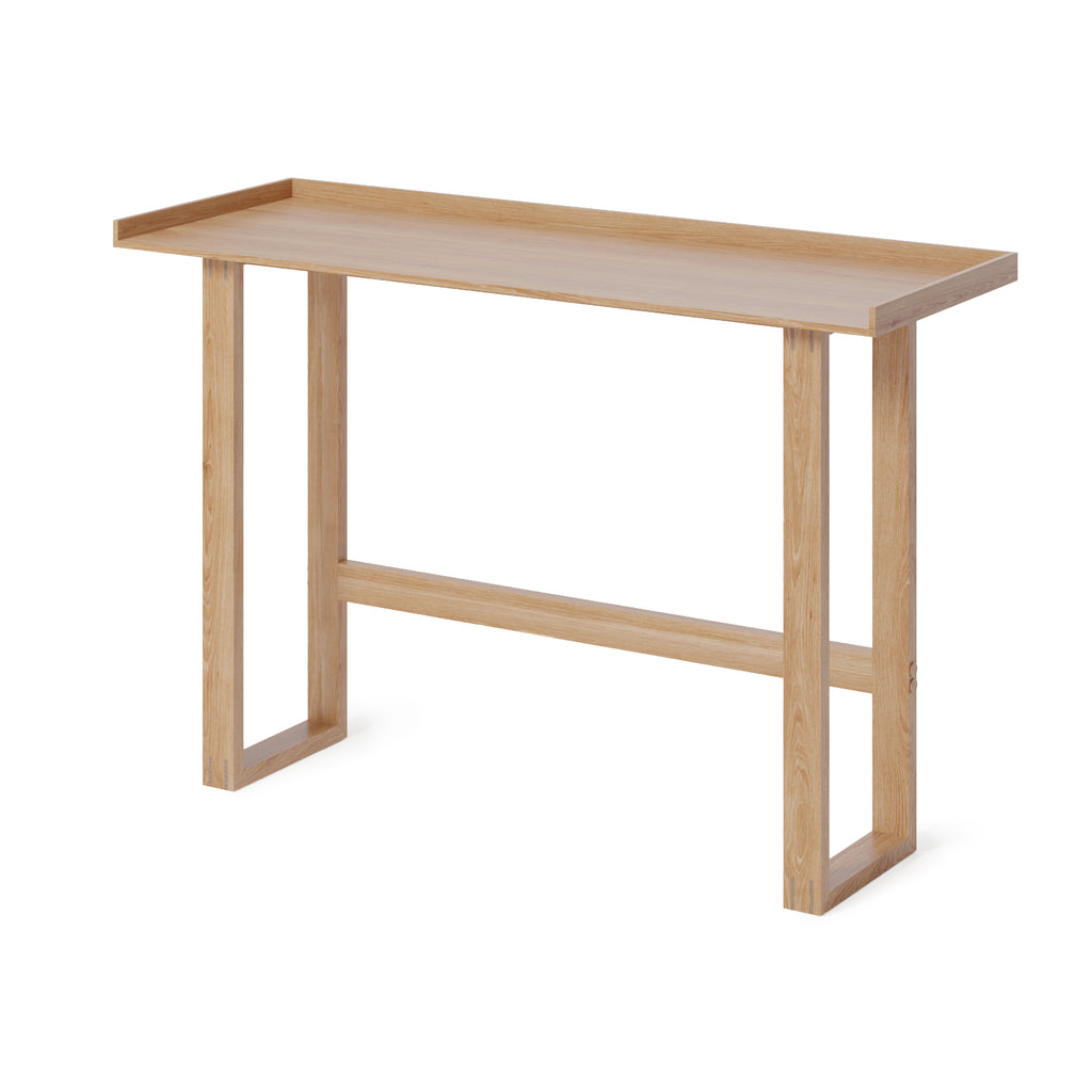 Slim laptop desk / dressing table - oak - design Lincoln Rivers for Wireworks