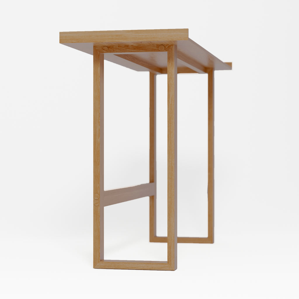 Slim laptop desk / dressing table - oak - design Lincoln Rivers for Wireworks