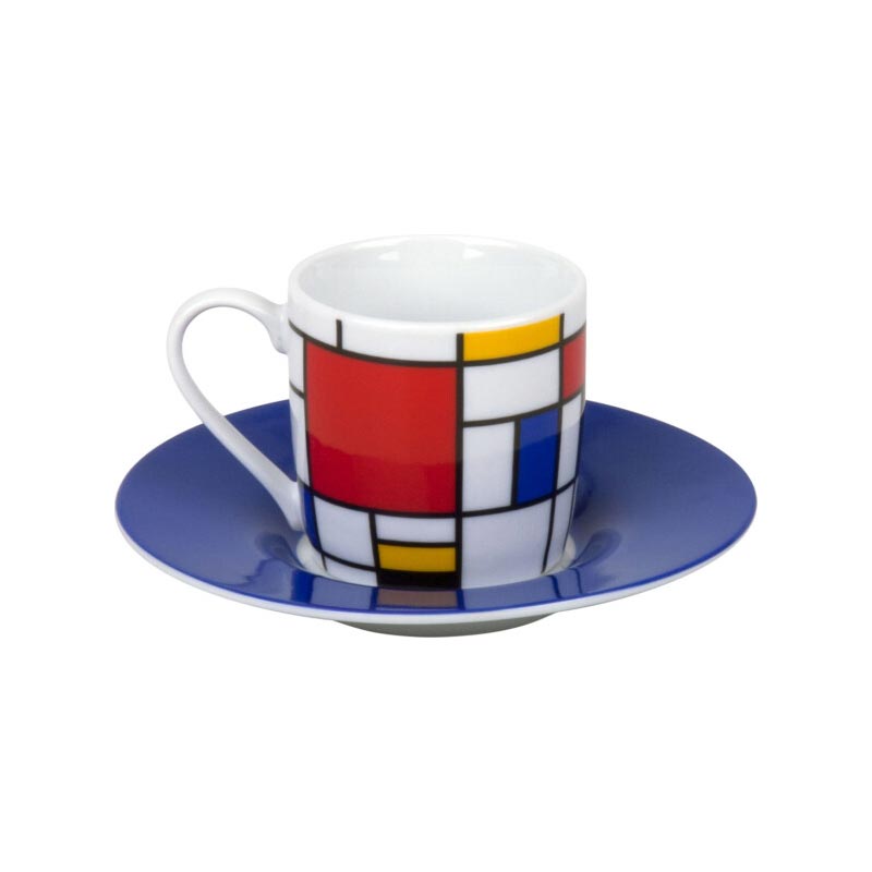 Small Fragments: Homage to Mondrian, Espresso Cup & Saucer, by Könitz