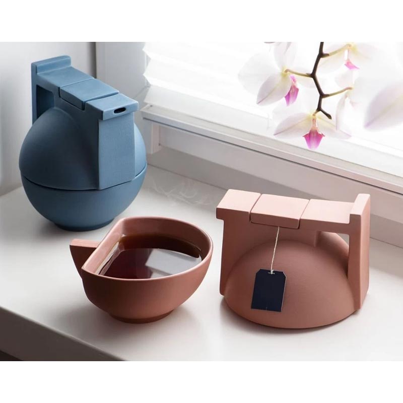 Bau Solo Tea Set - Blue - des. Edyta Cieloch, Polskie Fabryki Porcelany – Ćmielów Design Studio