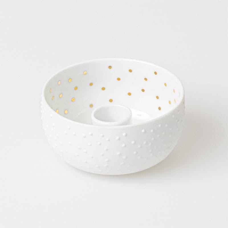 Spotted Porcelain Candle Bowl by Räder