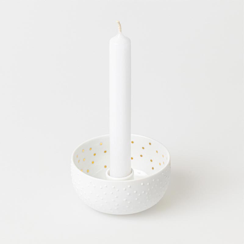 Spotted Porcelain Candle Bowl by Räder