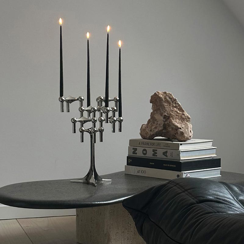 Stacking Candle Stand - des. Hans Nagel & Werner Stoff, 1960s - Chrome