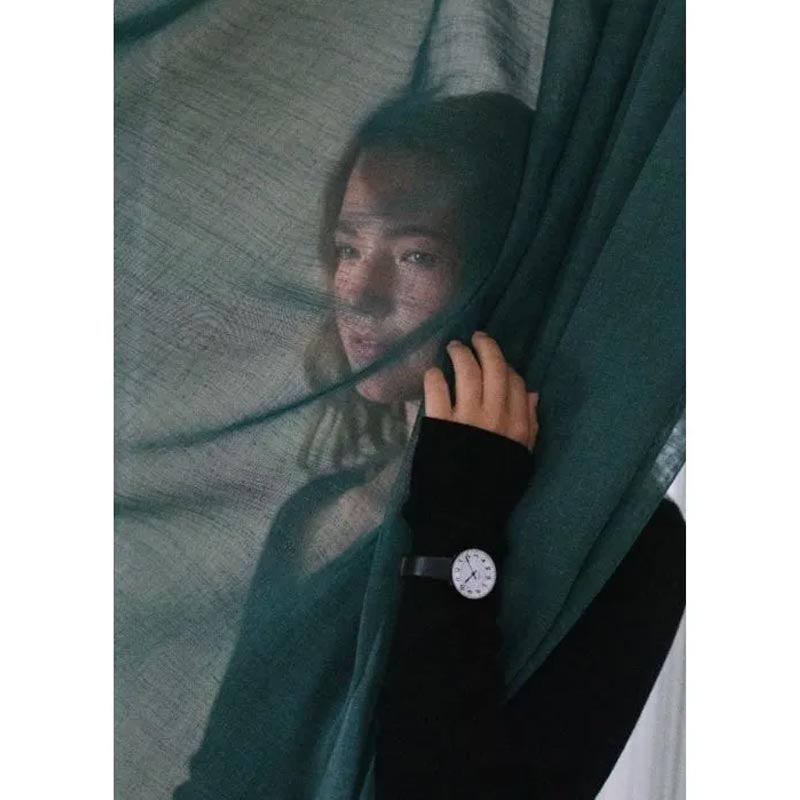 Station watch des. Arne Jacobsen - 34mm diameter, white dial / black strap