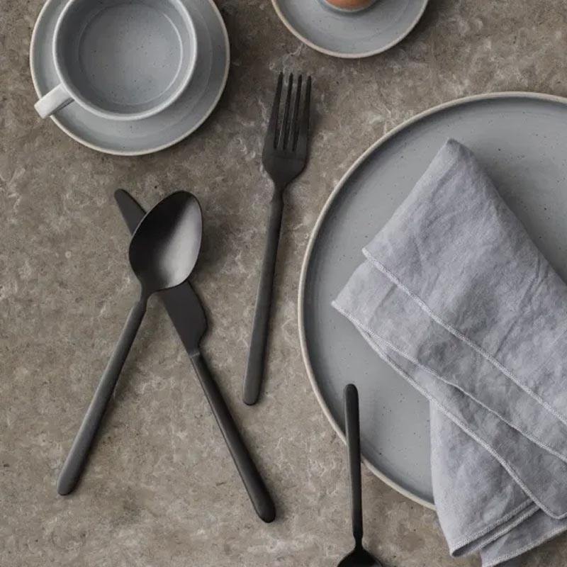 Stella Cutlery Set des. Theresa Rand for blomus (matt black stainless steel, 16 pieces)