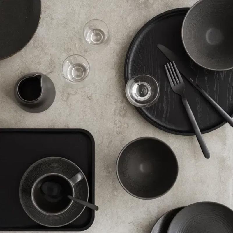 Stella Cutlery Set des. Theresa Rand for blomus (matt black stainless steel, 16 pieces)