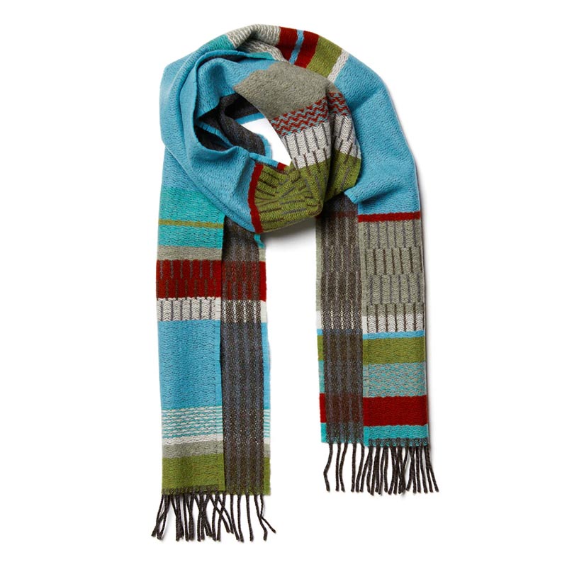 Strathay - Verdigris Lambswool Scarf - by Wallace Sewell