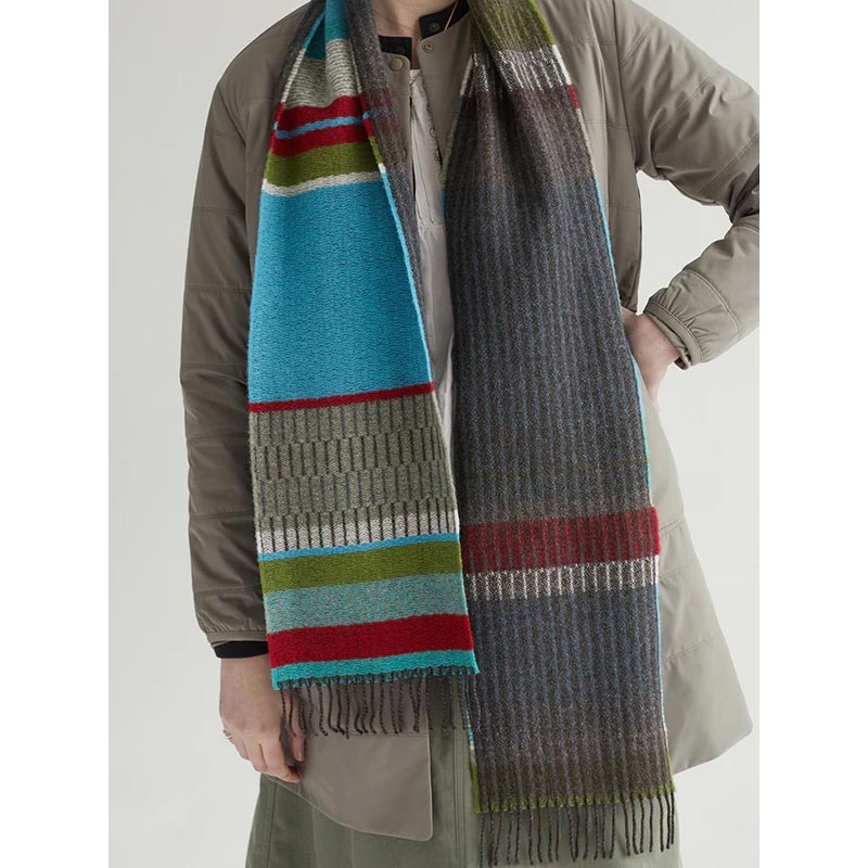 Strathay - Verdigris Lambswool Scarf - by Wallace Sewell