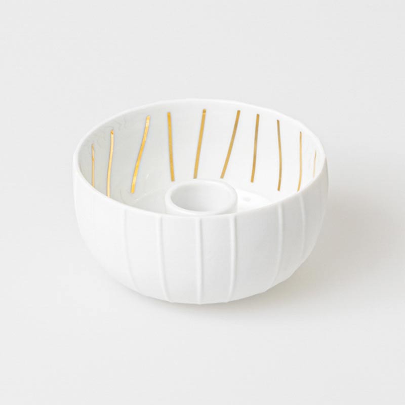 Striped Porcelain Candle Holder by Räder