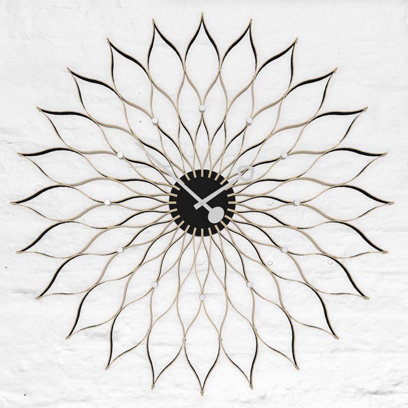 Sunflower wall clock (birch) des. George Nelson, 1948 - 1960 (made by Vitra)