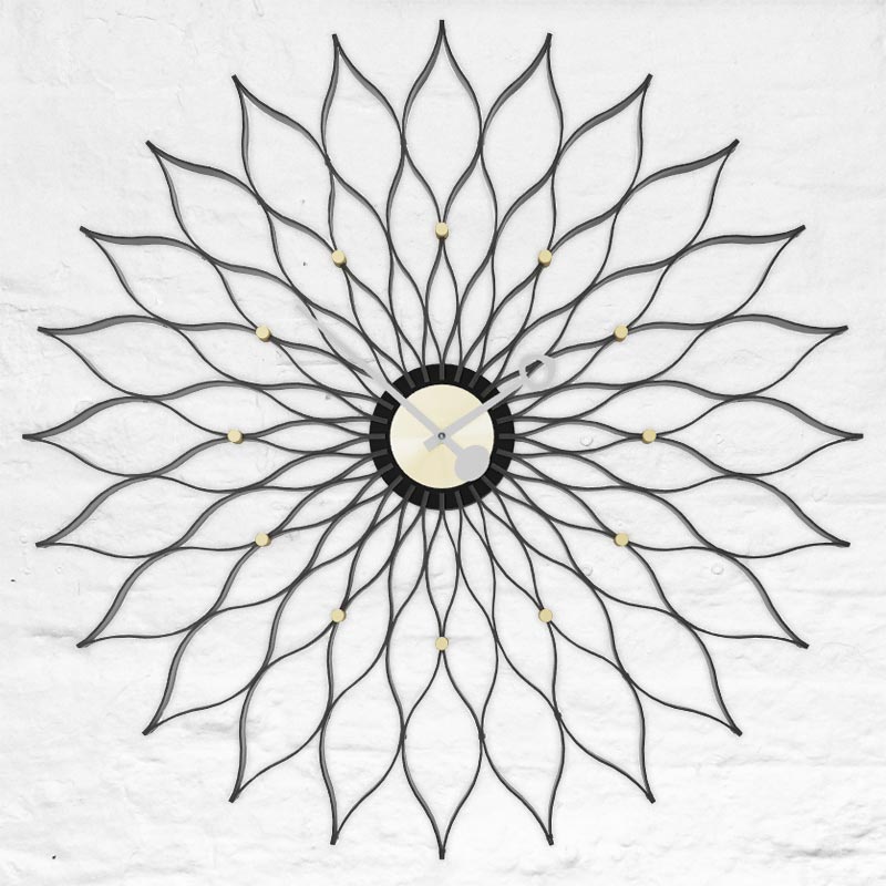 Sunflower wall clock (black) des. George Nelson, 1948 - 1960 (made by Vitra)