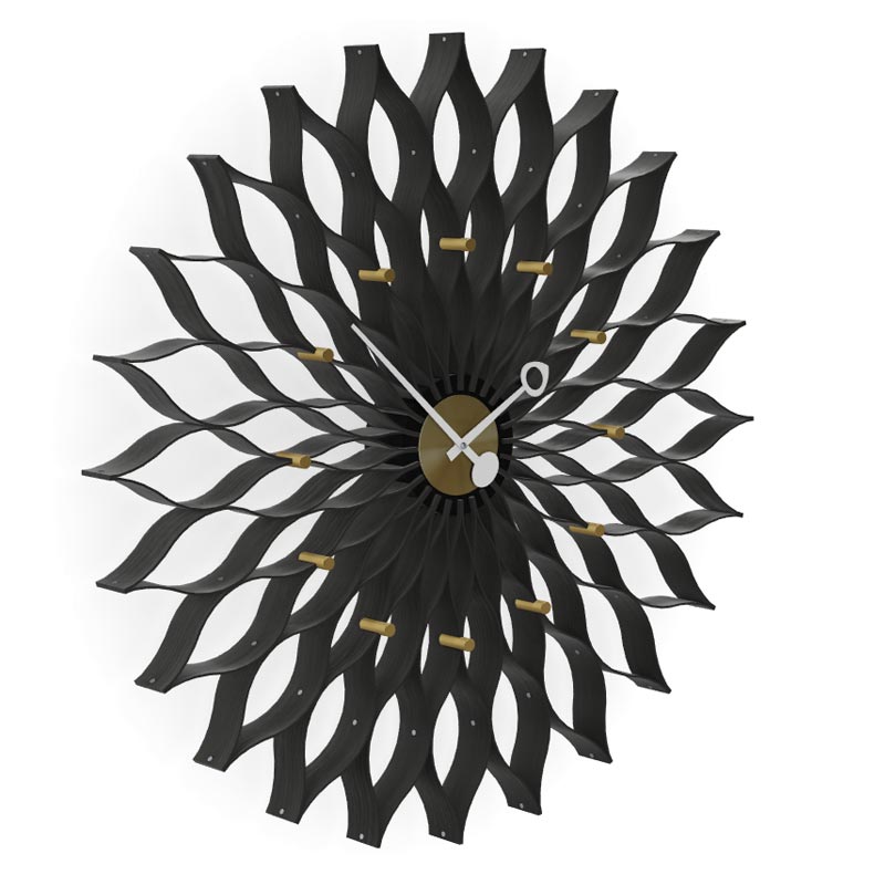 Sunflower wall clock (black) des. George Nelson, 1948 - 1960 (made by Vitra)
