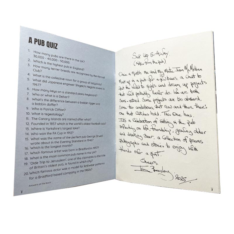 Sup Up & Away Chapbook by Ian Beesley and Ian McMillan - exclusive