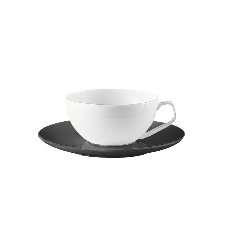 TAC Cup & Saucer - Black & White Porcelain - des. Walter Gropius, produced by Rosenthal