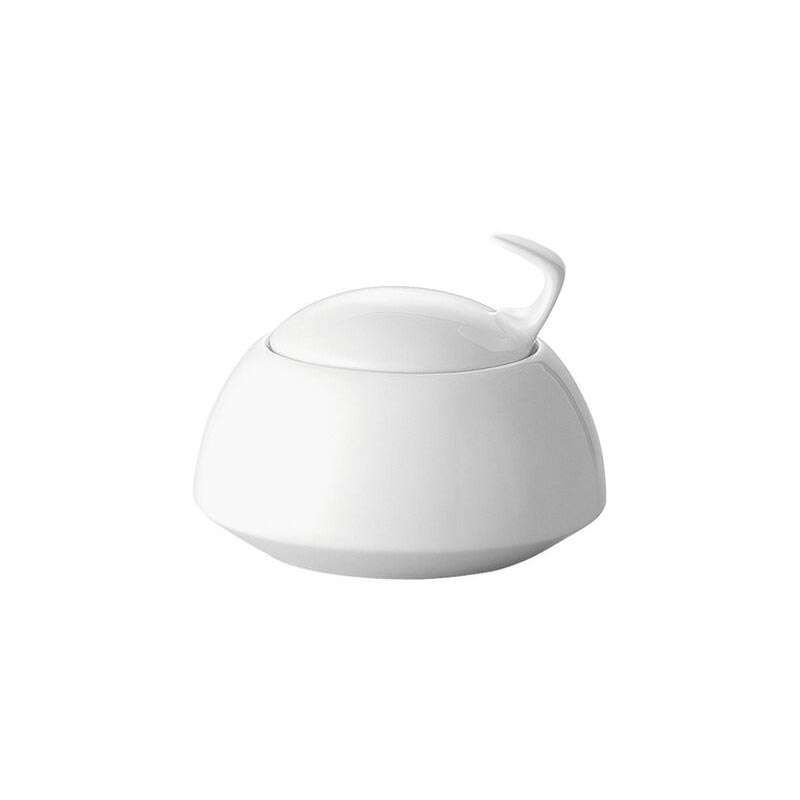 TAC Sugar Bowl - White Porcelain - des. Walter Gropius, produced by Rosenthal