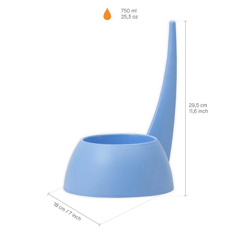 "Tail" Dog bowl - Light Blue - by United Pets